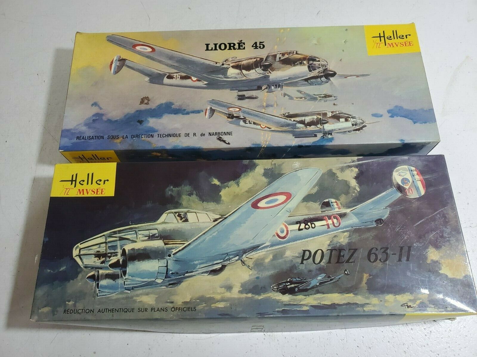 Lot Of 2 1/72 Heller Ww Ii French Potez 63-11 / 630 Liore 45 Model Airplane Kits